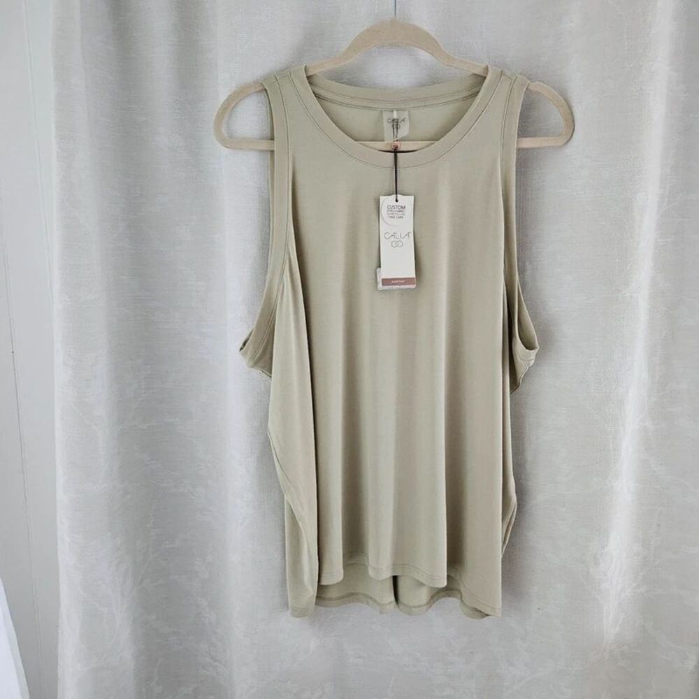 CALIA Sleeveless Muscle Tank Top Sage Light Green NWT Size L